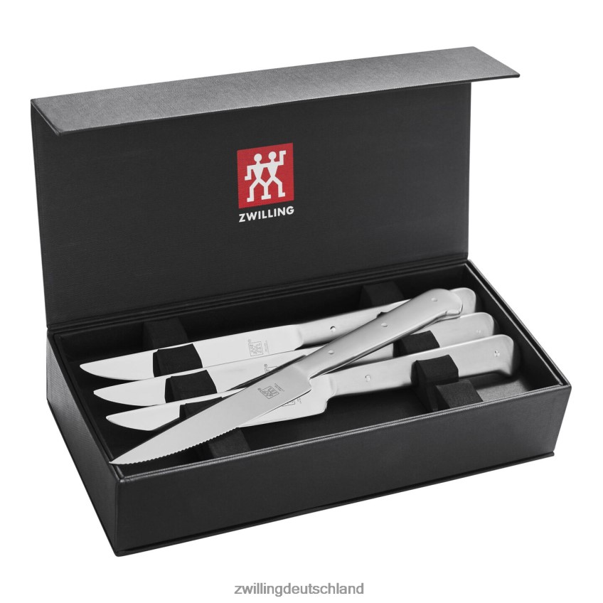 Besteck Zwilling Steak-Sets 8-teiliges Porterhouse-Steakmesserset aus Edelstahl in schwarzer Präsentationsbox 484N629 - Zwilling Besteck