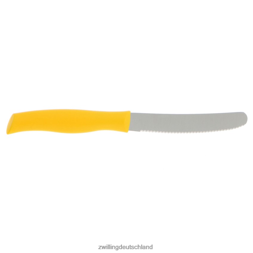 Besteck Zwilling Twin Grip 4,5-Zoll-Allzweckmesser gelb, gezahnte Schneide 484N62186 - Zwilling Besteck