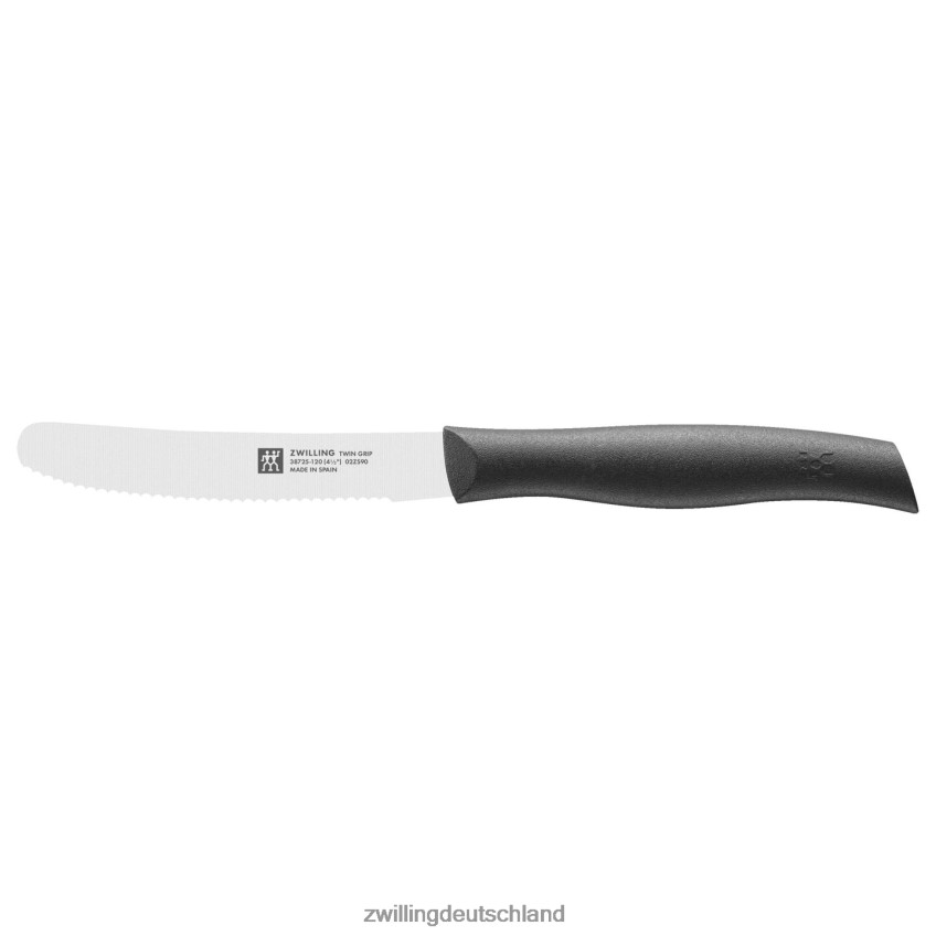 Besteck Zwilling Twin Grip 4,5-Zoll-Allzweckmesser schwarz, gezahnte Schneide 484N62182 - Zwilling Topfset