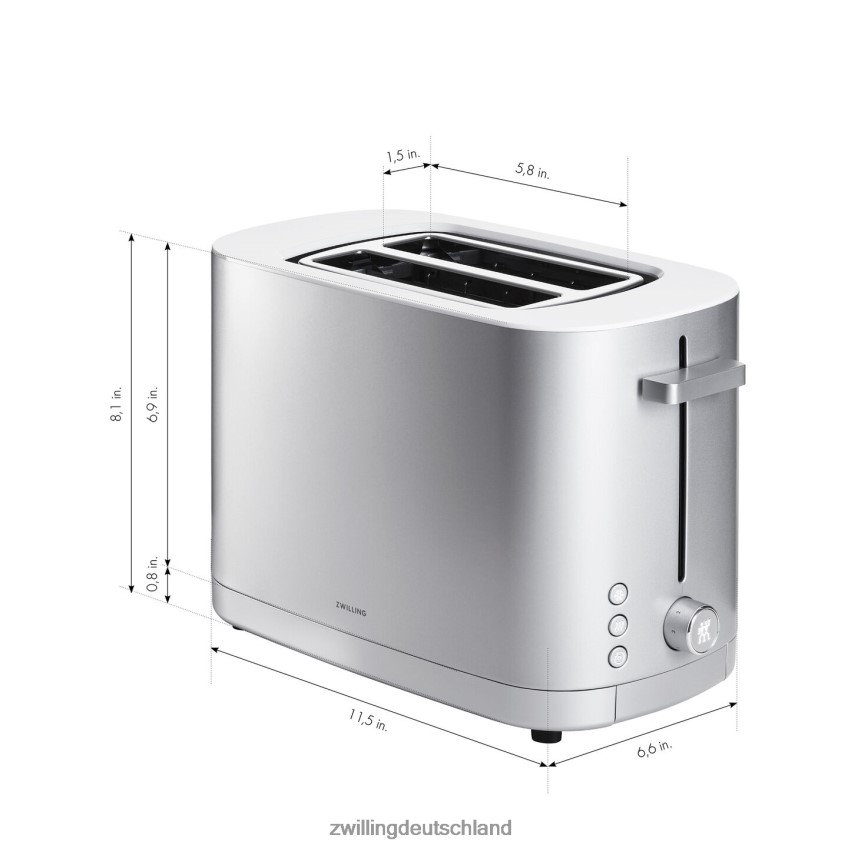 Besteck Zwilling Enfinigy 2-Schlitz-Toaster – Silber – generalüberholt 484N62575 - Zwilling Topfset