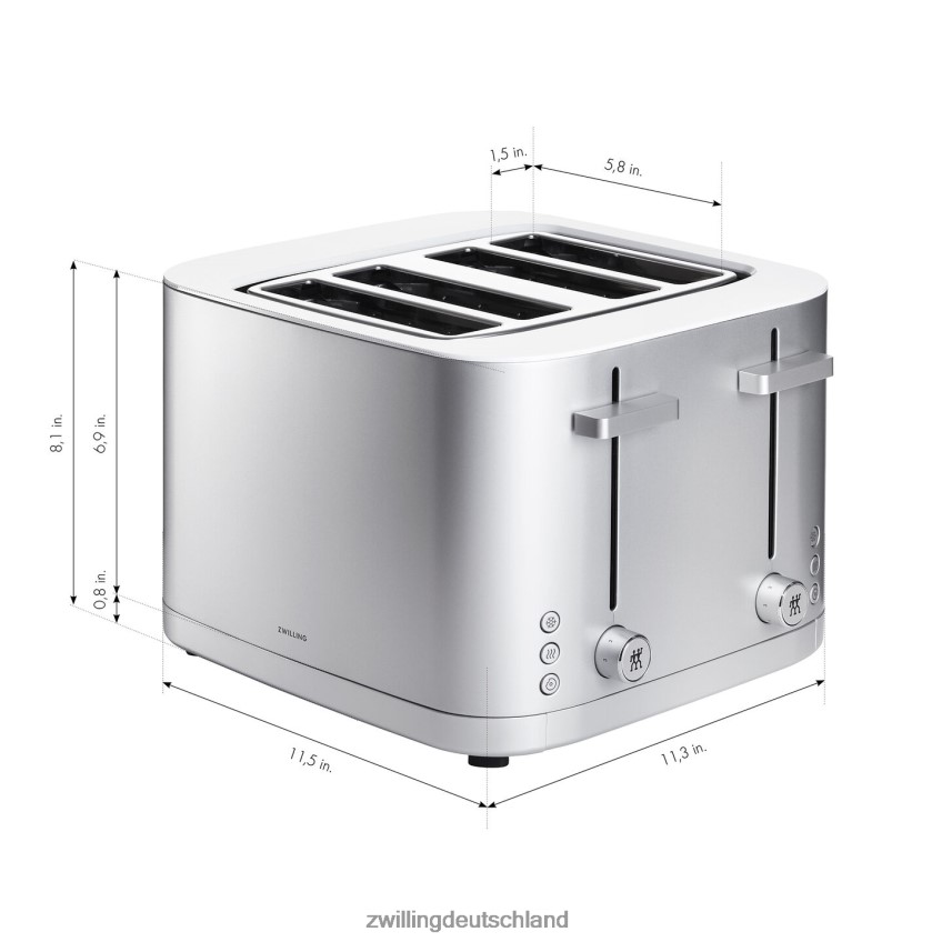 Besteck Zwilling Enfinigy 4-Schlitz-Toaster – Silber – generalüberholt 484N62561 - Zwilling Besteck