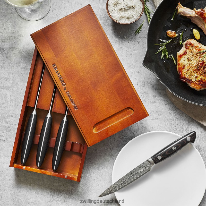 Besteck Zwilling Kramer – Euroline Stainless Damascus Collection 4-teiliges Steakmesser-Set 484N62376 - Zwilling Deutschland