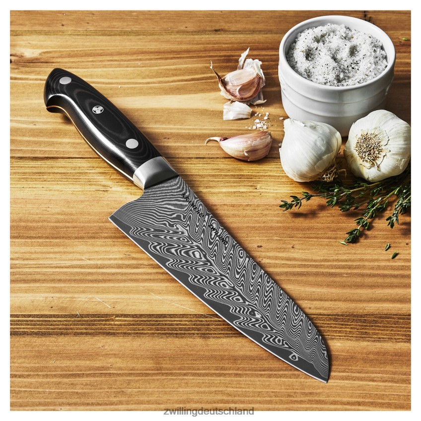 Besteck Zwilling Kramer – Euroline Stainless Damascus Collection 7-Zoll-Santokumesser mit feiner Schneide 484N62129 - Zwilling Besteck