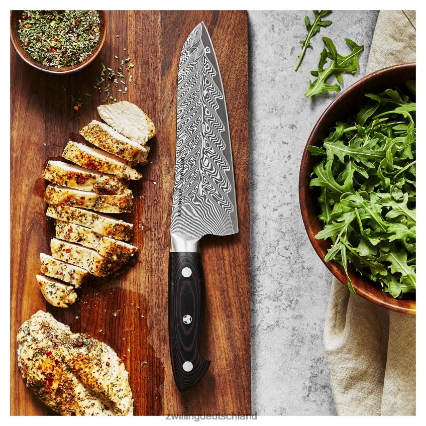 Besteck Zwilling Kramer – Euroline Stainless Damascus Collection 7-Zoll-Santokumesser mit feiner Schneide 484N62129 - Zwilling Besteck