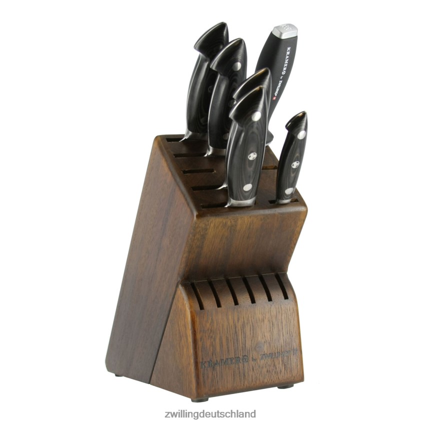 Besteck Zwilling Kramer - Euroline Stainless Damascus Collection 7-teiliges Messerblock-Set, braun 484N62200 - Zwilling Topfset