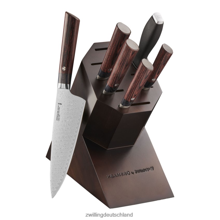 Besteck Zwilling Bob Kramer – Meiji 7-teiliges Messerblock-Set, braun 484N62187 - Zwilling Deutschland