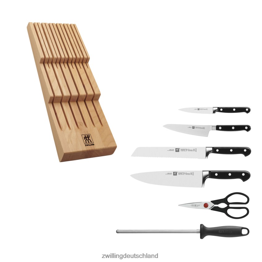 Besteck Zwilling Professional S 7-teiliges Blockset mit Messerablage in der Schublade aus Buchenholz, natur 484N62150 - Zwilling Besteck