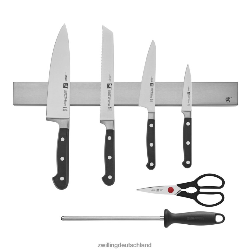 Besteck Zwilling Professionelles 7-teiliges Set mit 17,5-Zoll-Edelstahl-Magnetmesserstange 484N62275 - Zwilling Topfset