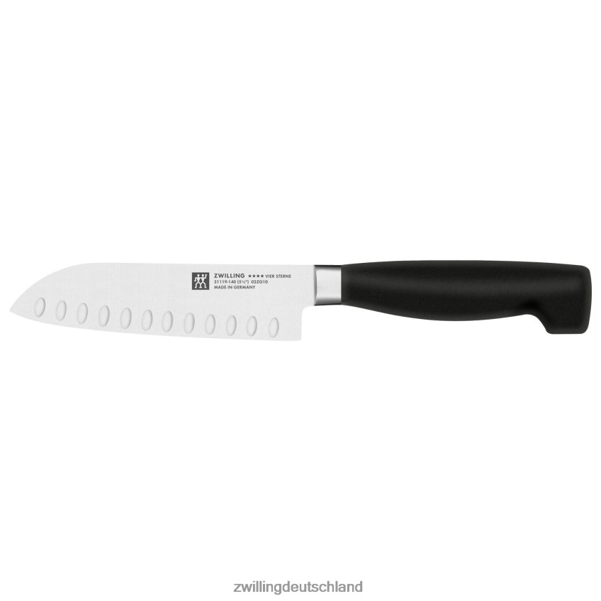 Besteck Zwilling 5,5 Zoll großes Vier-Sterne-Santokumesser mit Hohlschliff 484N62168 - Zwilling Besteck