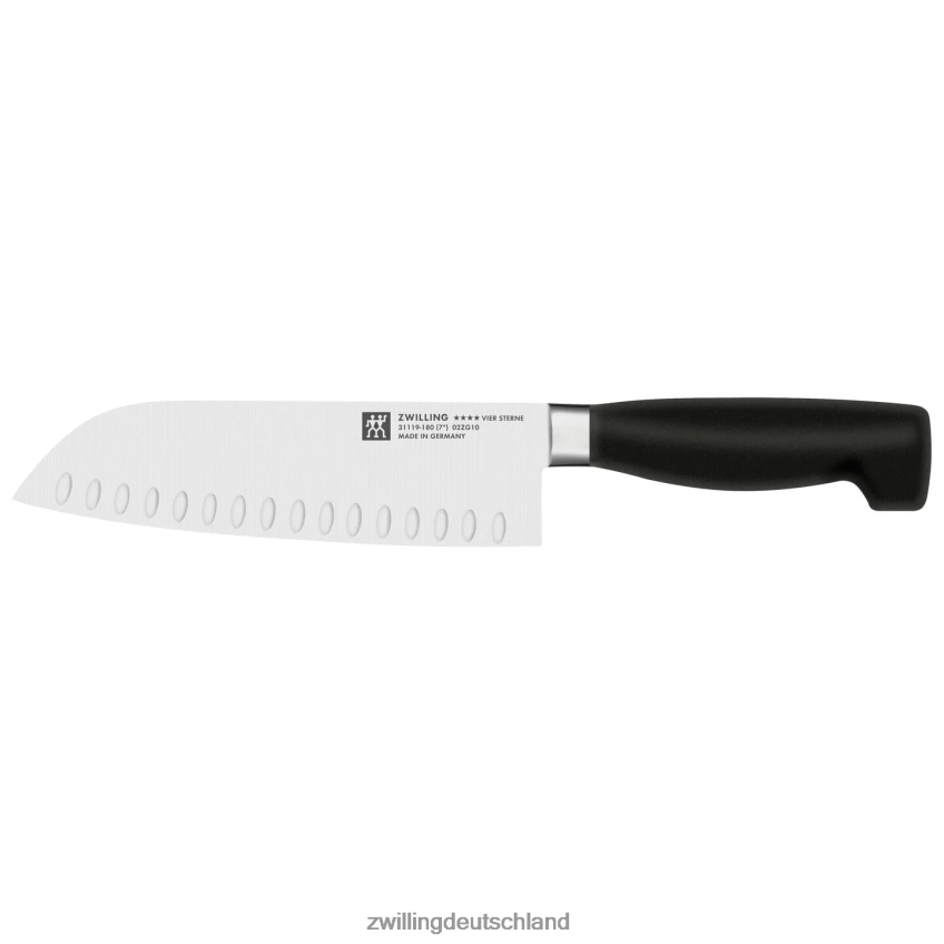 Besteck Zwilling 7-Zoll-Santoku mit vier Sternen und hohlem Rand 484N6237 - Zwilling Deutschland