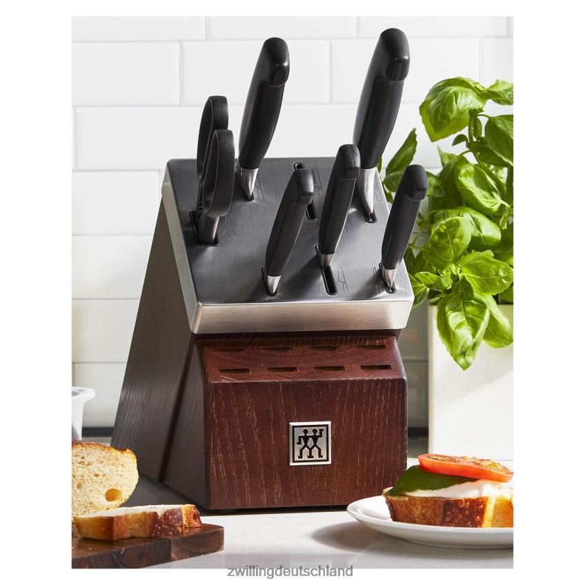 Besteck Zwilling Four Star 7-teiliges, selbstschärfendes Messerblock-Set, silber-schwarz 484N628 - Zwilling Topfset