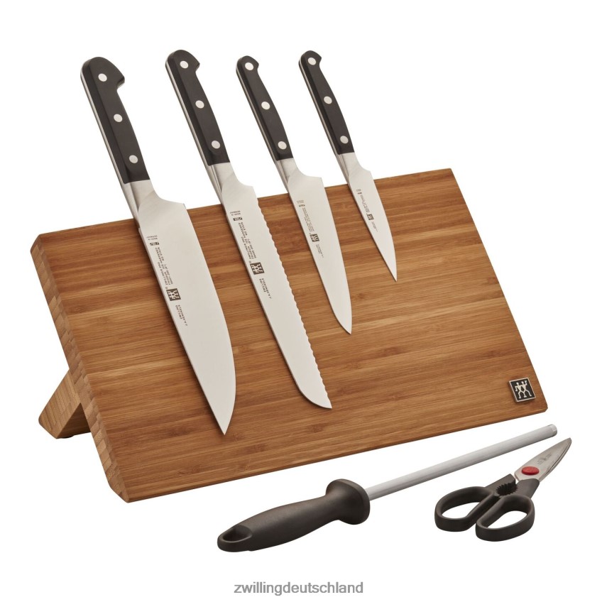 Besteck Zwilling Pro 7-teilig, Set mit magnetischem Bambus-Staffeleiblock, Bambus 484N62406 - Zwilling Deutschland