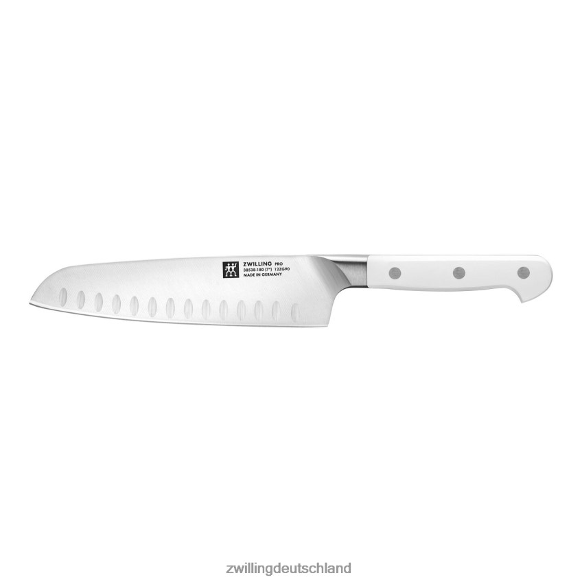 Besteck Zwilling Pro Le Blanc 7 Zoll schlankes Santokumesser mit hohler Kante 484N62212 - Zwilling Topfset