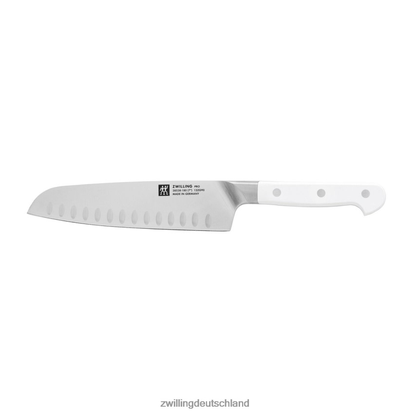 Besteck Zwilling Pro Le Blanc 7 Zoll schlankes Santokumesser mit hohler Kante 484N62212 - Zwilling Topfset