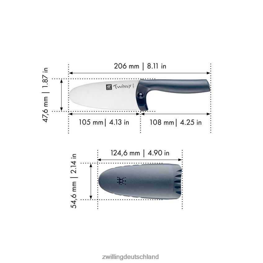 Besteck Zwilling Twinny 4,25 Zoll, Kochmesser, blau 484N6297 - Zwilling Deutschland