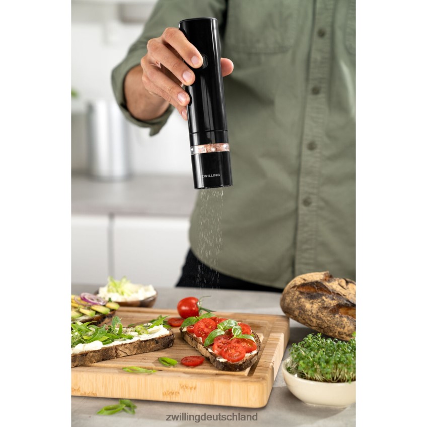 Küche Zwilling Enfinigy elektrische Salz-/Pfeffermühle, schwarz matt 484N62549 - Zwilling Besteck
