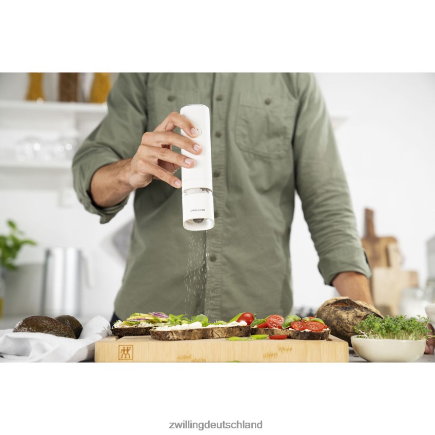 Küche Zwilling Enfinigy elektrische Salz-/Pfeffermühle, weiß 484N62550 - Zwilling Deutschland