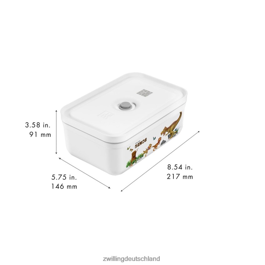 Küche Zwilling Fresh & Save l Dinos Vakuum-Brotdose, Kunststoff, weiß-grau 484N62513 - Zwilling Besteck