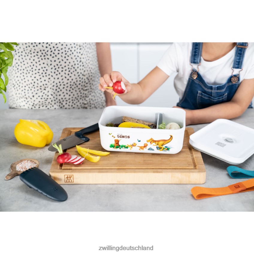 Küche Zwilling Fresh & Save l Dinos Vakuum-Brotdose, Kunststoff, weiß-grau 484N62513 - Zwilling Besteck