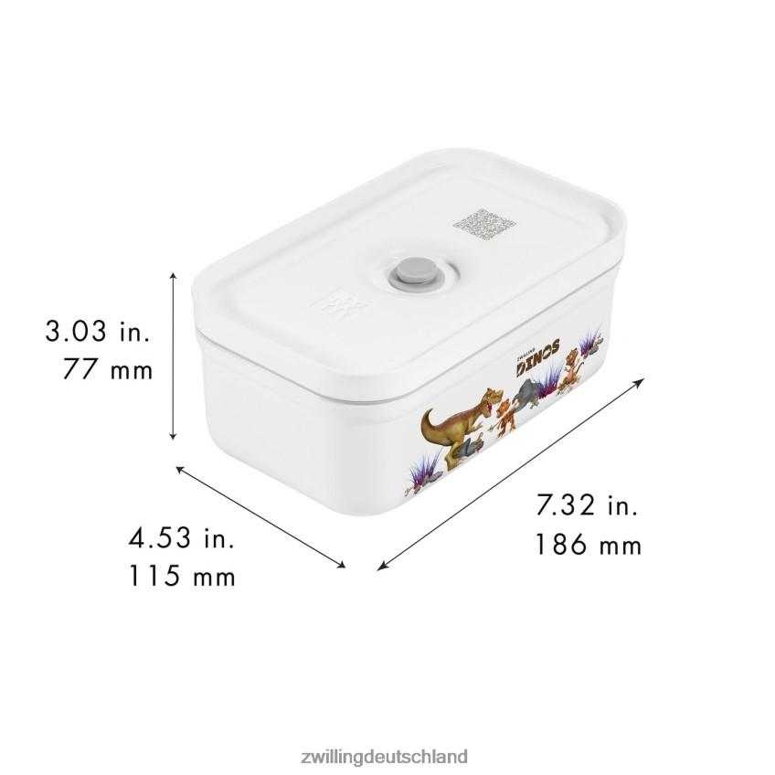 Küche Zwilling Fresh & Save m Dinos Vakuum-Brotdose, Kunststoff, weiß-grau 484N62512 - Zwilling Topfset