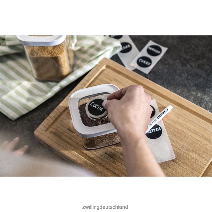 Küche Zwilling fresh & save Cube Silikon-Etiketten-Set mit Kreidemarker, 11-tlg 484N62480 - Zwilling Besteck